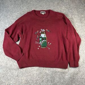 Ivy Club Classics Sweater Mens XL Crew Neck Embroidered Golf Grandpa Y2K Preppy